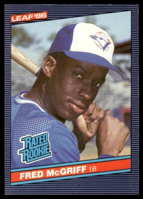 1986 Leaf Baseball Card Fred McGriff RC Toronto Blue Jays #28 EX-MT