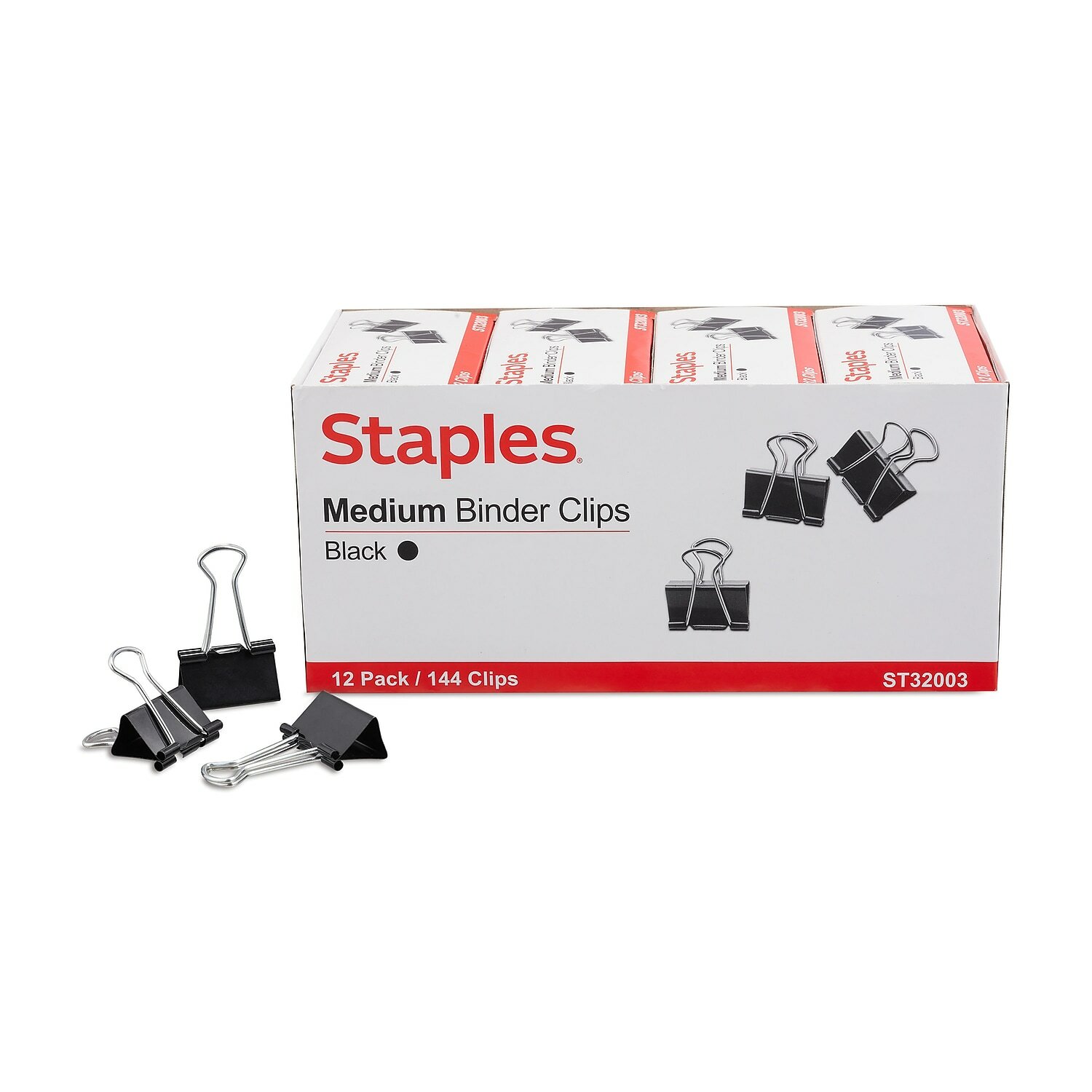 Staples Medium Binder Clips Bulk PK Blk 1 1/4" Size with 5/8" Capacity  144/PK | eBay
