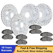 For 2008-2017 Honda Accord 282mm Front Rear Brake Rotors Ceramic Brake Pads Kit