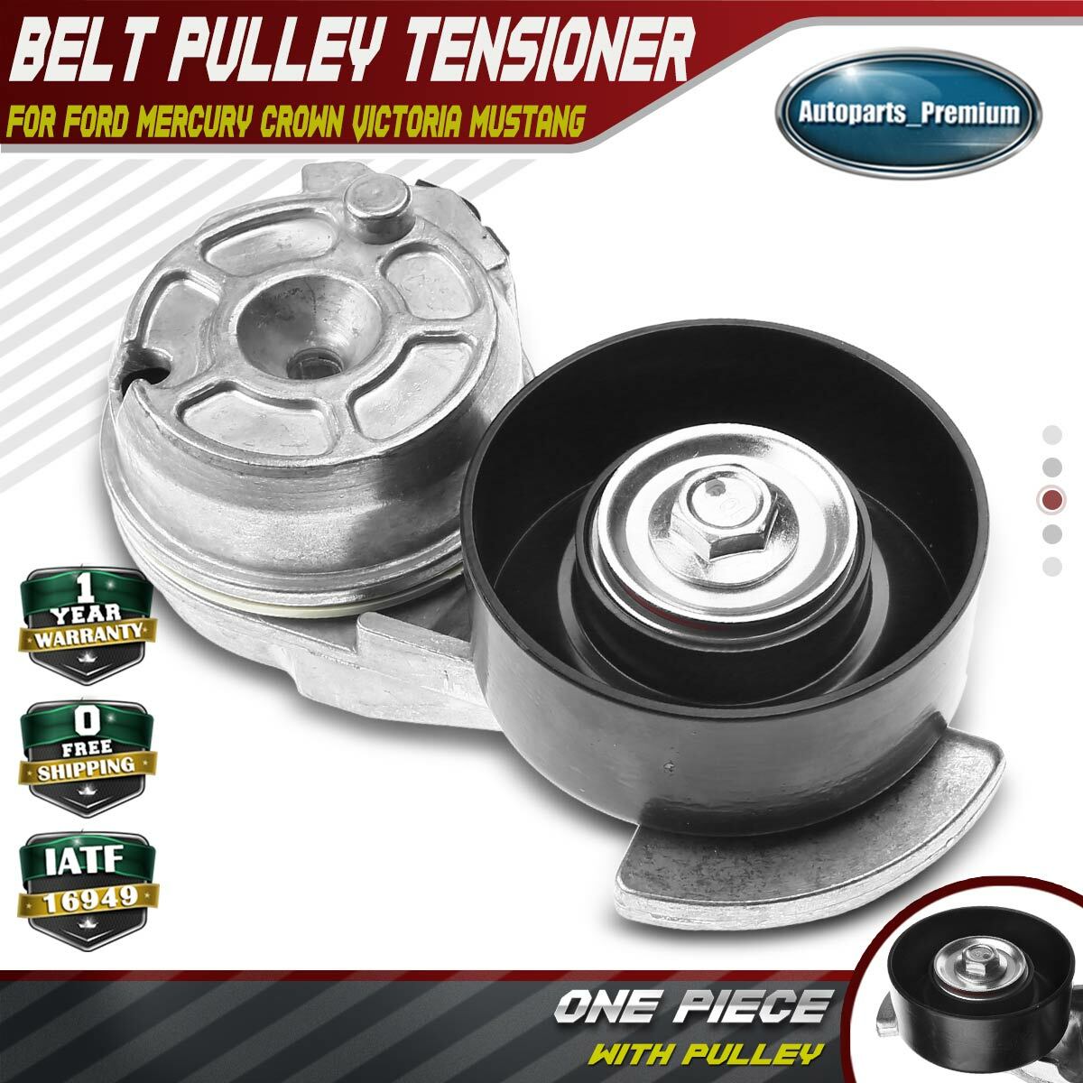Belt Tensioner With Pulley For 2000-2011 Ford Crown Victoria - View #8