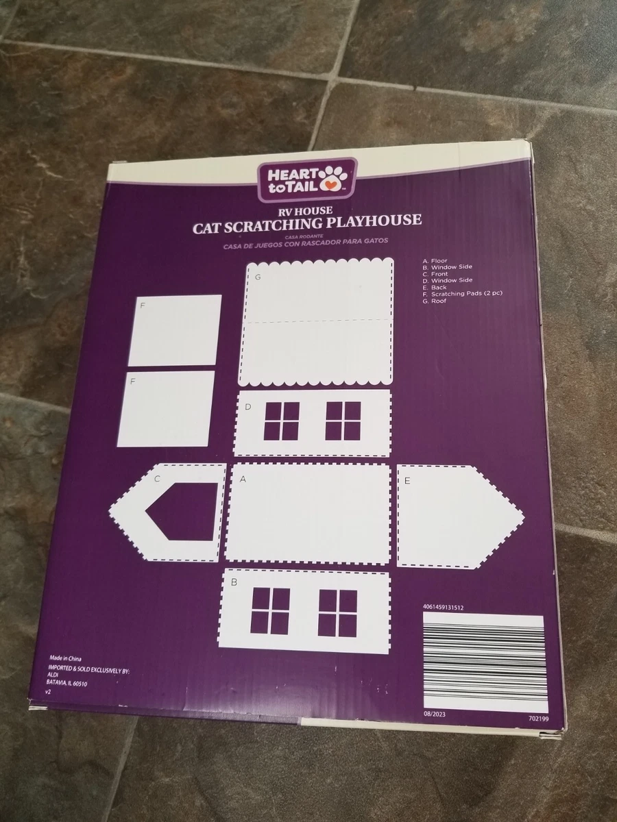 Heart To Tail Cat Scratching Play House RV Camper NIB With Catnip Aldi Pet