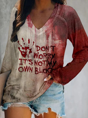 Problem Solved Blutiges Lustige Damen Horror Halloween Shirt Geschenke T-Shirt