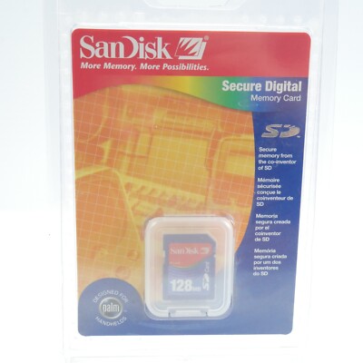 SanDisk 128 MB Secure Digital SD Card SDSDB-128-781 New For Digital Cameras Palm