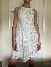 Zara Basic white Lace Sleeveless Dress Broderie Summer dress size EUR S Uk 8
