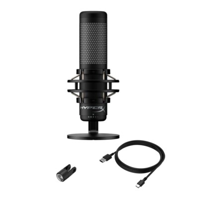 配信機器・PA機器・レコーディング機器 HyperX QuadCast HX-MICQC-BK ( 4P5P6AA ) 在庫限り）HyperX QuadCast USB コンデンサー ゲーミング