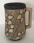 WELLER AMERICAN ART POTTERY BURNTWOOD CLAYWOOD STYLIZED FLOWERS MUG CUP
