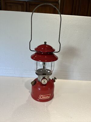 Coleman 1967 Lantern Red 200A with Pyrex Globe Camping Dated 7/67