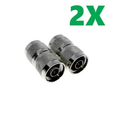 2 Pcs N-Type Male Plug to N Male Plug RF Adapter Barrel Connector 2X