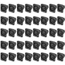 40x 3-Pin XLR Female Jack Panel Mount Microphone Connector Adapter Converter