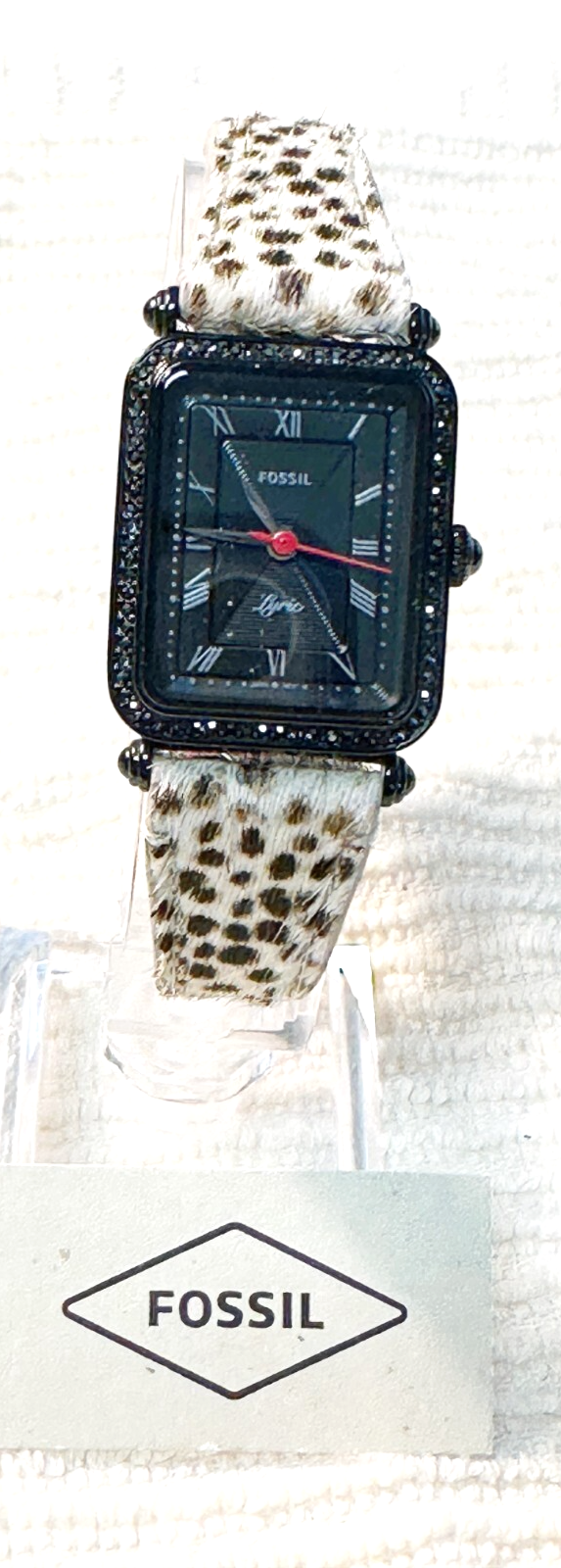Women's Fossil Watch, Cheetah  Style Band with a Black Dial
