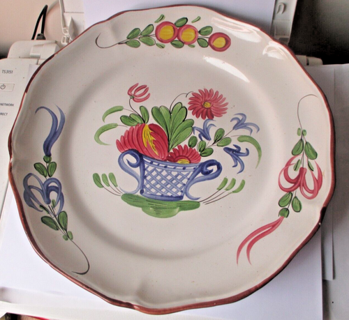 3 plats anciens/ raviers faïence Lorraine – décor floral – Lunéville / Saint -Clément – charme campagne,af1604 - Arts de la table