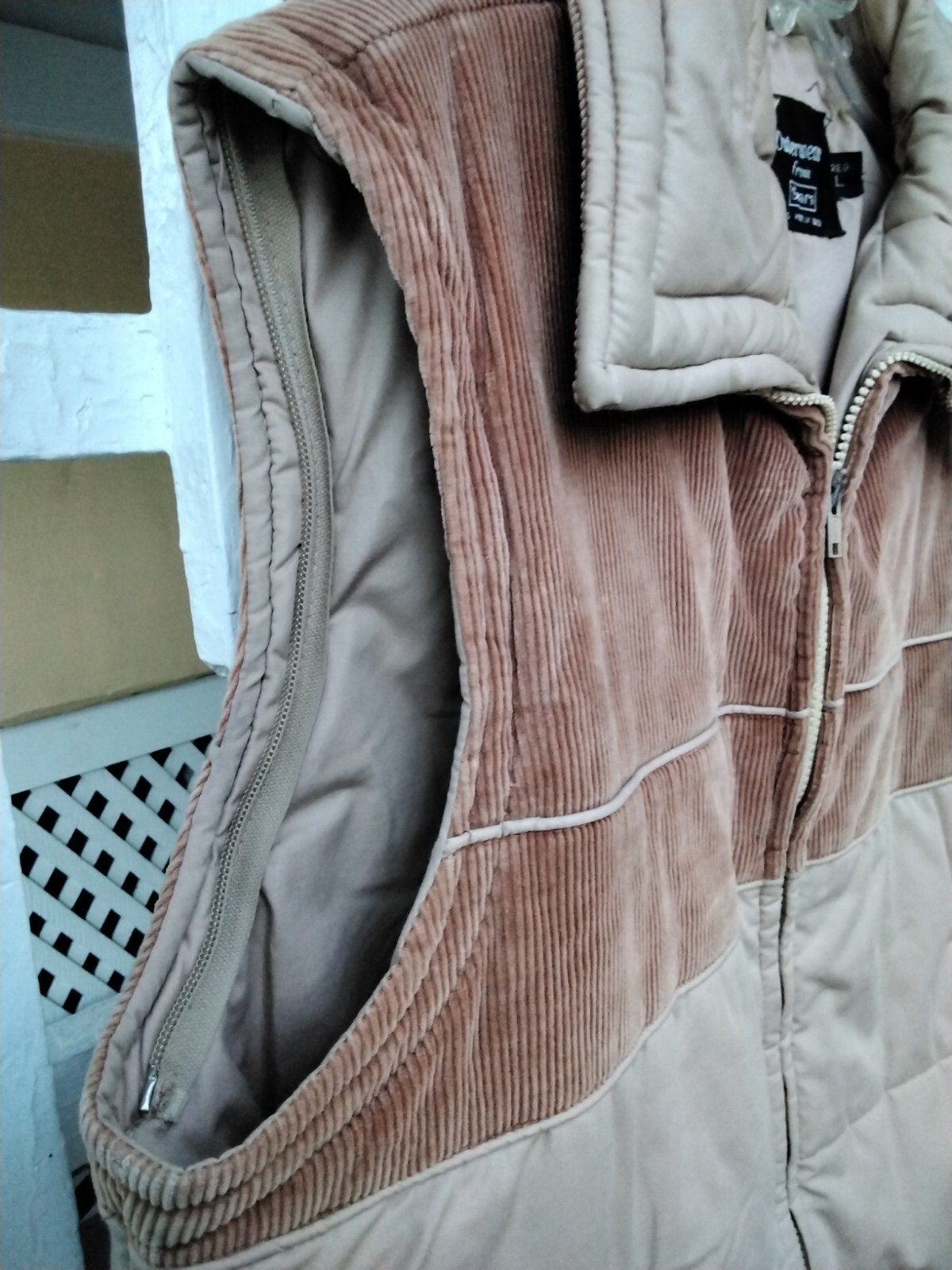Vintage Sears Puffer Vest Corduroy Yoke Western Mens … Gem