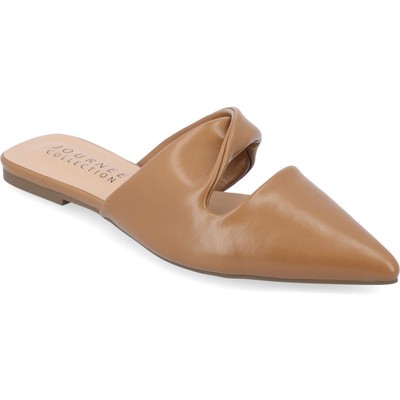 Journee Collection Womens Enniss Faux Leather Pointed Toe Mules Shoes BHFO 5436