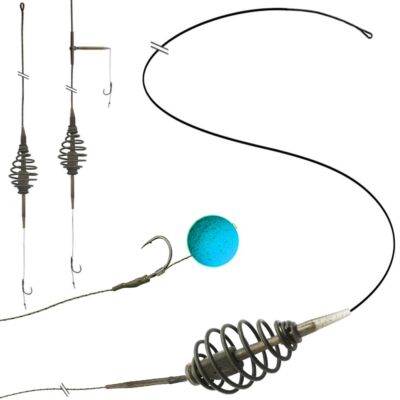 SPRING Carp Rig Fertigmontagen Spiral Futterkorb Karpfen Montagen WIDE GAP Haken