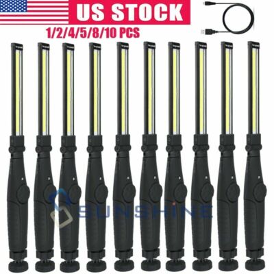 Rechargeable LED COB Work Light Mechanic Flashlight Torch Magnetic Base Bright