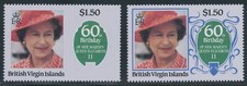 JUNGFERNINSELN 1986 60.Geburtstag von Königin Elisabeth II, postfrische ABART