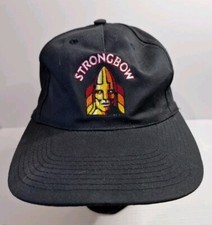 Strongbow Cider Cotton Black Baseball Snapback Cap Breweriana Bar Collectable 