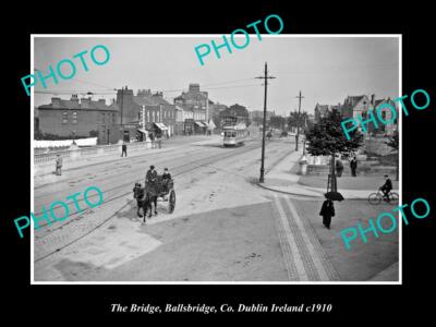 OLD POSTCARD SIZE PHOTO OF BALLSBRIDGE Co DUBLIN IRELAND THE BRIDGE c1910