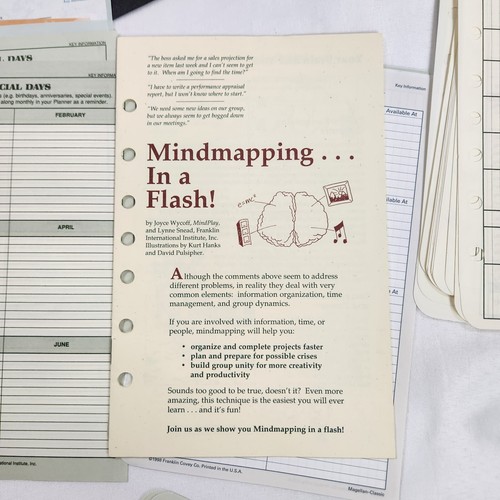 Refill Forms Exercise Gift Note Pages Franklin Covey Classic Planner Paper Goals - Picture 13 of 15