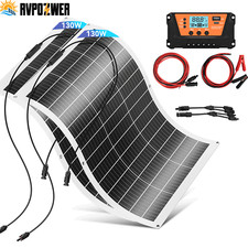 100W 130W 300W 400W Flexible Mono Solar Panel Kit 12V Boat Home Rooftop Camping