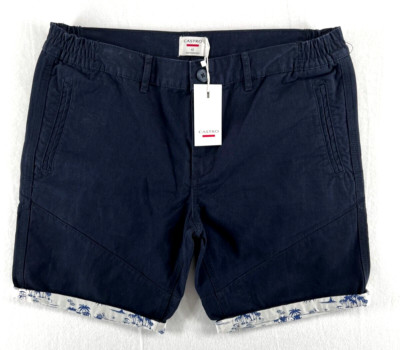 CASTRO Shorts Mens US 32 Blue Chino EUR Size 42 Tropical Edge
