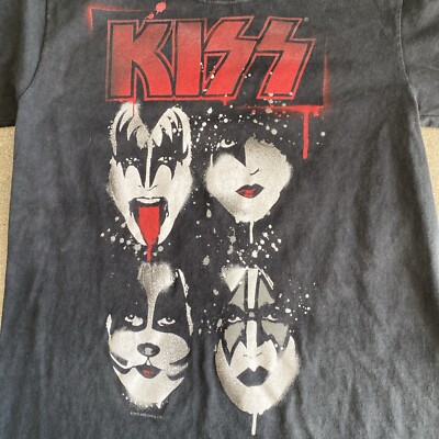 KISS ロックバンド Tシャツ ブラック Lサイズ KISS 70's Rock Band Black Liquid, Blue T-Shirt, Size Small | eBay