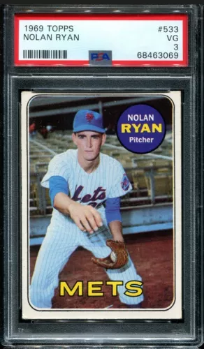 PSA 3 VG 1969 TOPPS NOLAN RYAN #533 METS 2nd YEAR HOF 63069 SD252