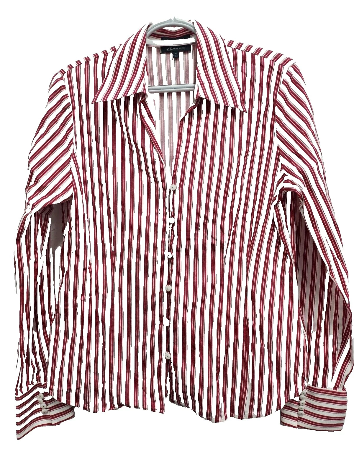 Anne Klein 纯棉商务条纹上衣女