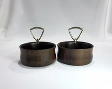 2 Vintage LEBANON Supply Co 5” Walnut Wood Nut Bowl Barware Heirloom Walnut ware