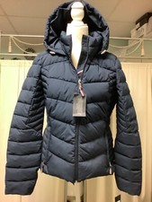 Tommy Hilfiger THFLEX Navy Lightweight High Low Fitted Hooded Puffer Jacket M