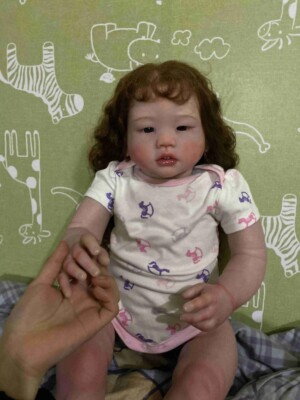 28inch Artist Finished Reborn Baby Doll Hand Rooted Hair Toddler Babies Girl Toy