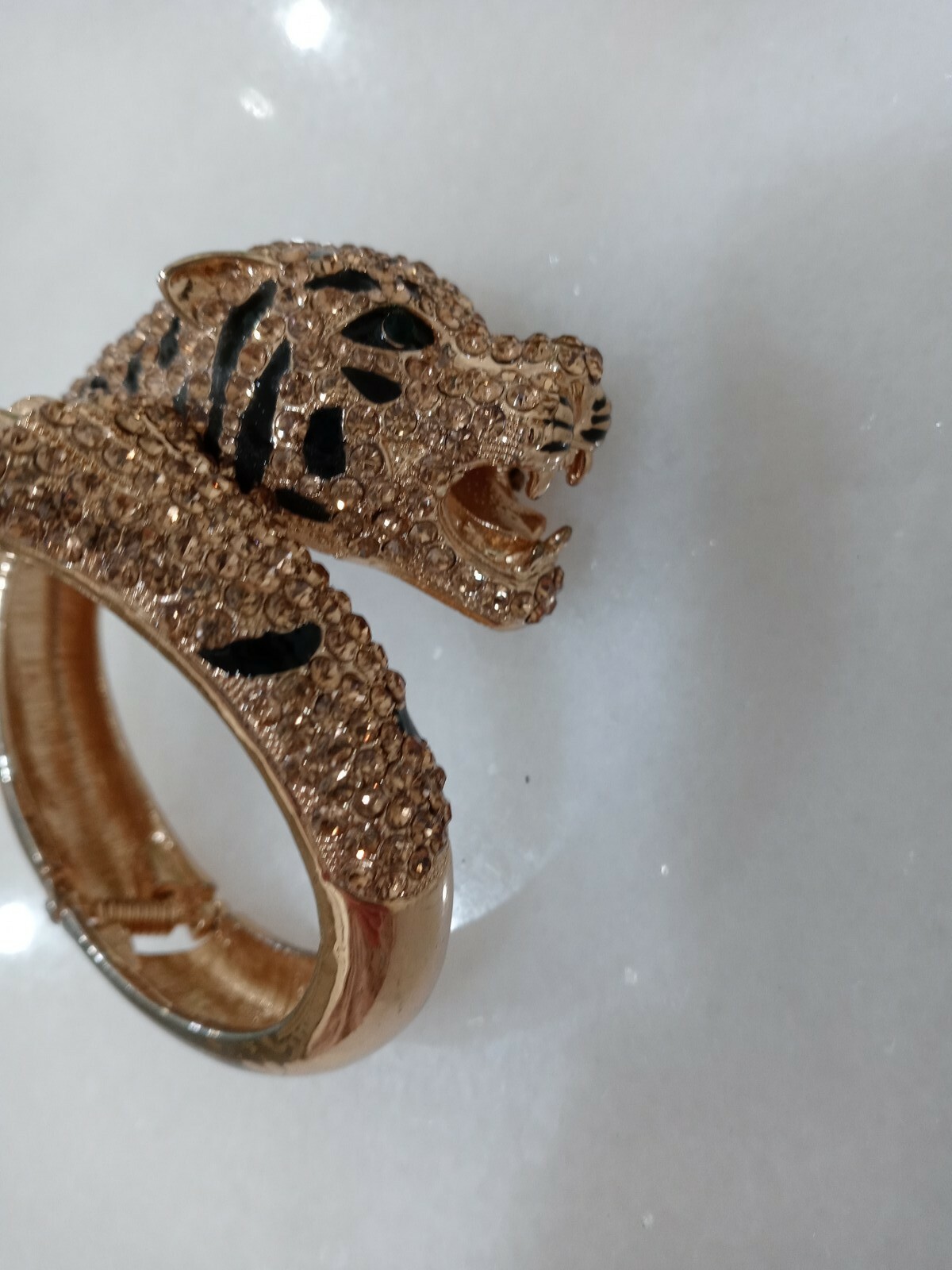 Panther Rhinestone Bangle Bracelet - image 7