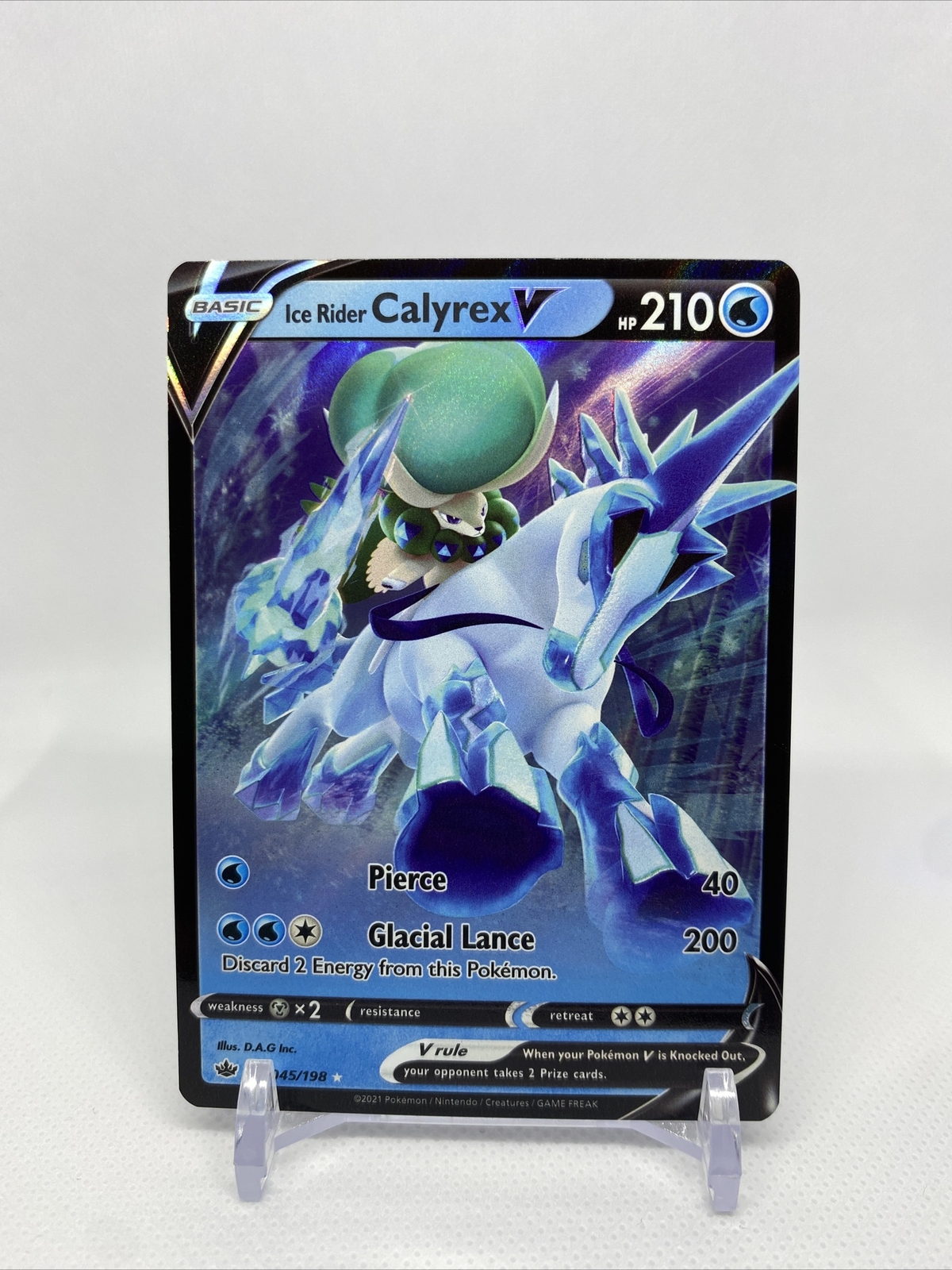 Pokemon SWSH Chilling Reign Set ULTRA RARE Ice Rider Calyrex V 045/198 - NM
