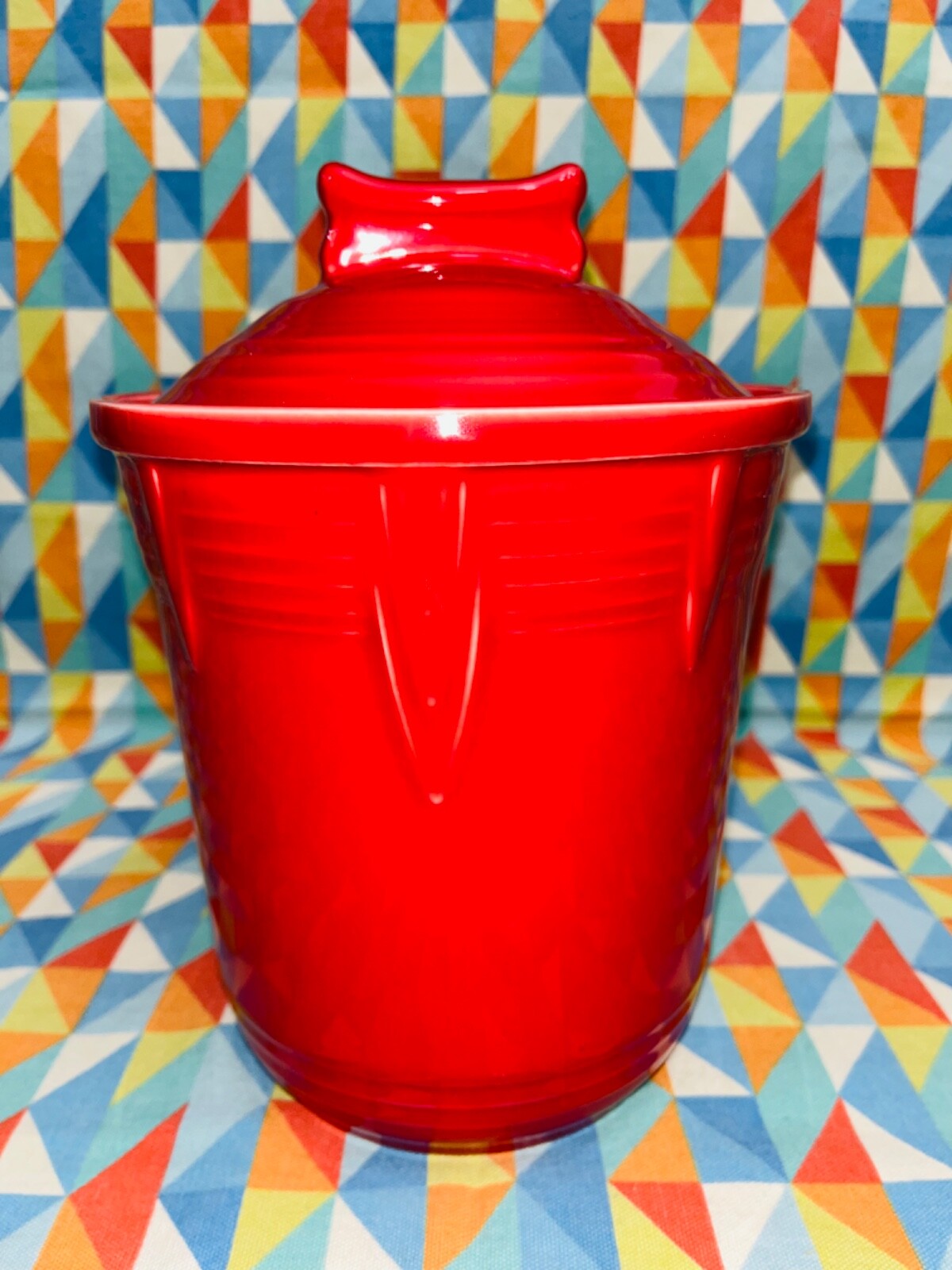Fiestaware New Dog Bone Pet Treat Jar Medium Fiesta Canister Scarlet