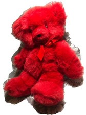 1998 Russ Berrie Teddy Bear So Brite Red Plush Soft Toy