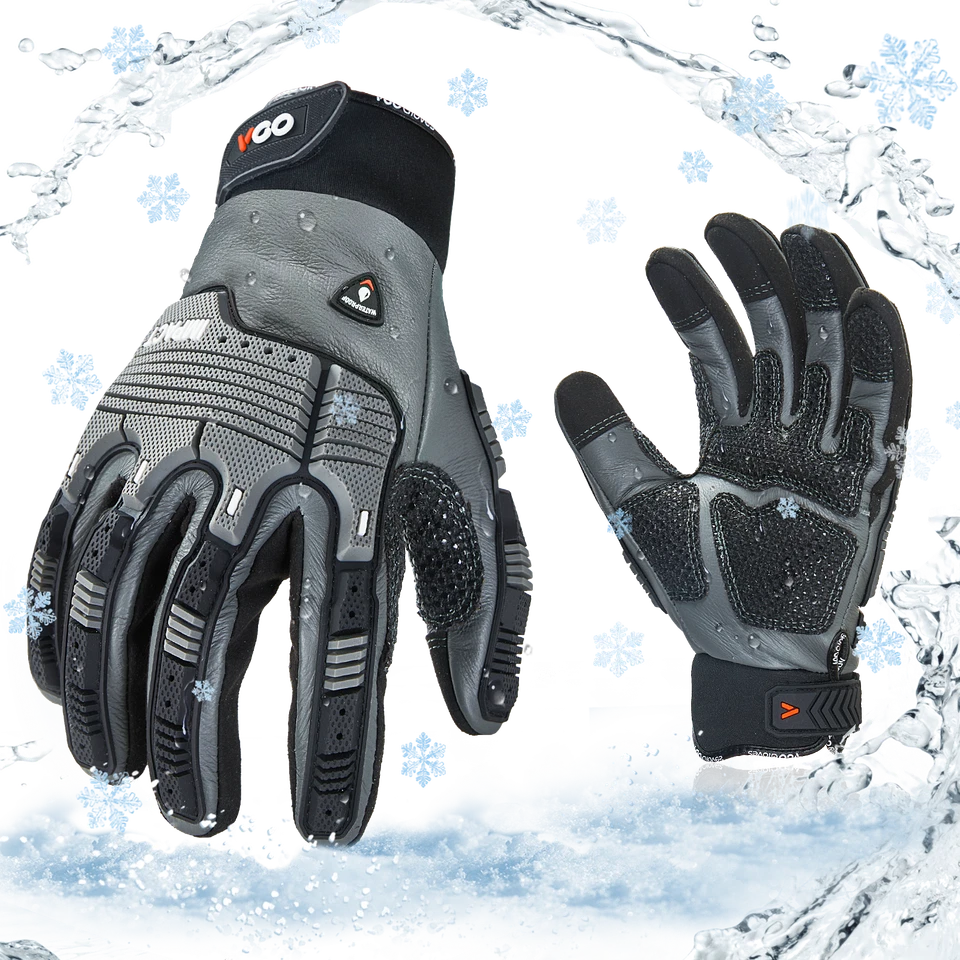 Vgo 1 par de guantes mecánicos impermeables de invierno -20°C/-4°F, uso congelador (CA7722FLWP) Foto 3 de 4