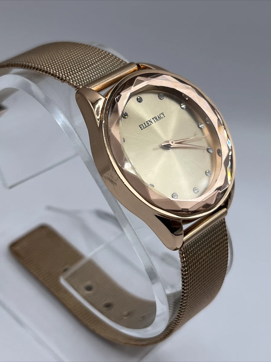 Ellen Tracy Women s Quartz Wrist Watch Rose Gold Tone ET5180RG