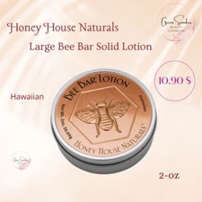 Honey House Naturals, Large Bee Bar Solid Lotion, ( 2 oz )