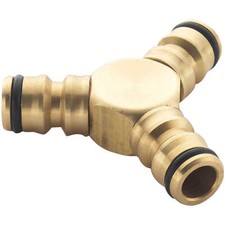 Image of Spear and Jackson Three Way Brass Male Hose Connector 3/4" / 19mm Pack of 1