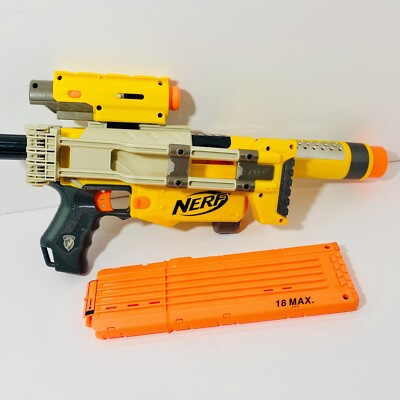 Nerf Recon CS6 NStrike - Barrel & Ext Magazine Folding Stock Laser