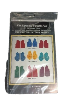The Expanded Variable Vest Ladies  sewing pattern New Size 8-24  Envelope Damage