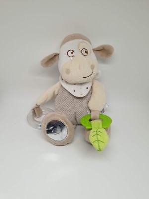 peluche doudou mouton blanc beige marron pois mots d/'enfants état neuf