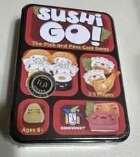 New In Tin 2014 SUSHI GO ! The Pick and Pass Card Game Metal By Gamewright