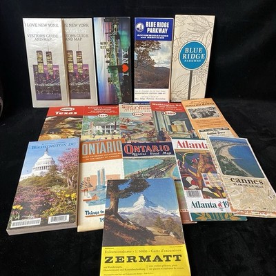16 Road Maps 1950s-1990s Washington D.C. NYC Atlanta Texas Ontario Louisiana Etc
