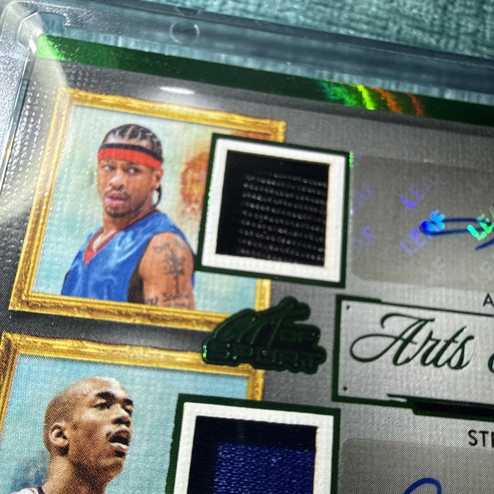 2026 Leaf Art of Sport Iverson/Marbury Dual Game Used Jersey Relics SSP Auto /3 view 4