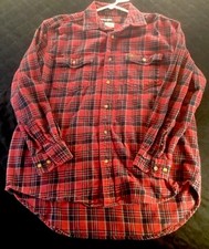 Wrangler Shirt Mens XL Red Plaid Riggs Workwear Flannel Button Up Outdoor