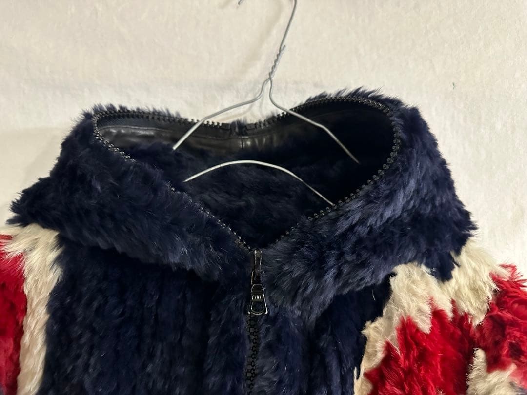 BACKLASH Union Jack pattern rabbit fur/backlash l… - image 4