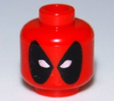 LEGO® Parte 3626pb0703 - Cabeza de Minifigura Deadpool Auténtica NUEVO