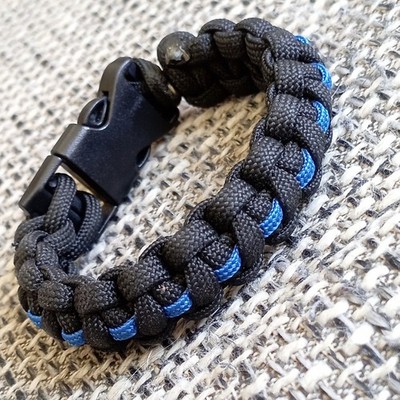 Thin Blue Line Paracord Polizei Solidarität Armband aus Nylon