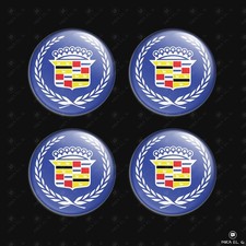 Cadillac Radnabenkappen Aufkleber 4er Set 3D Domed Resin Decal Embleme Logo